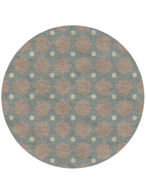 Montage Blue Royal Round Hand Knotted Tibetan Wool Custom Rug by Rug Artisan