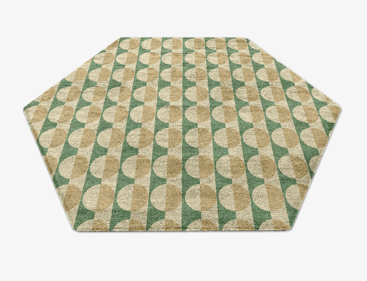 Moonbow Geometric Hexagon Hand Knotted Bamboo Silk Custom Rug by Rug Artisan