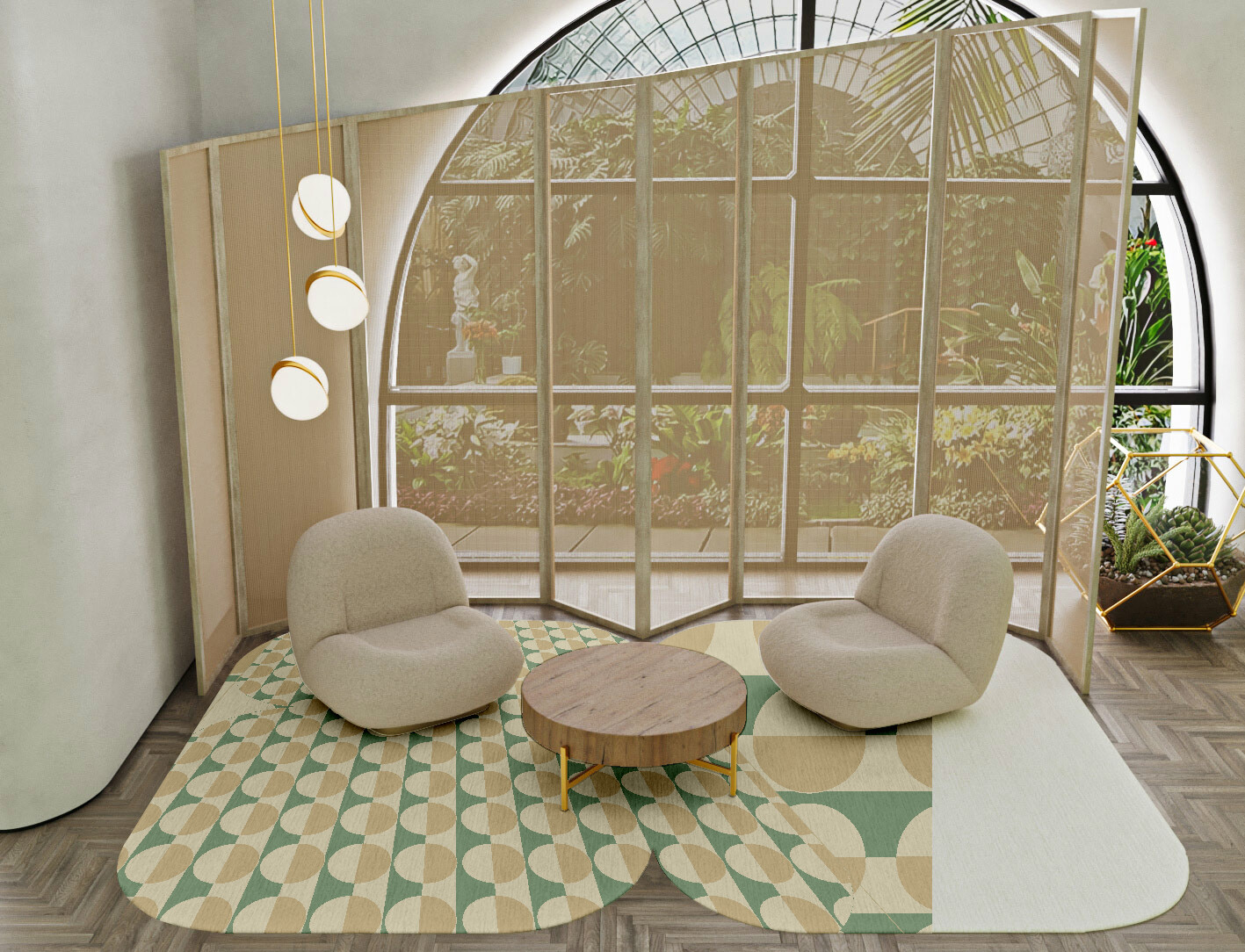 Moonbow Geometric Eight Hand Tufted Pure Wool Custom Rug by Rug Artisan