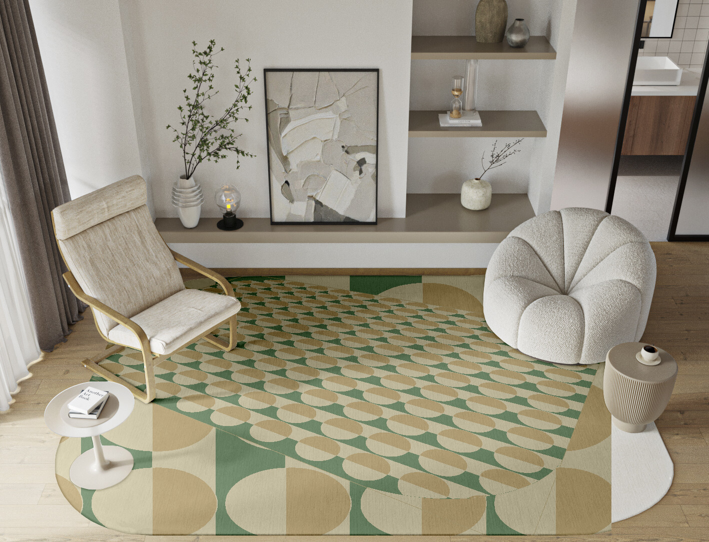 Moonbow Geometric Oblong Hand Tufted Pure Wool Custom Rug by Rug Artisan