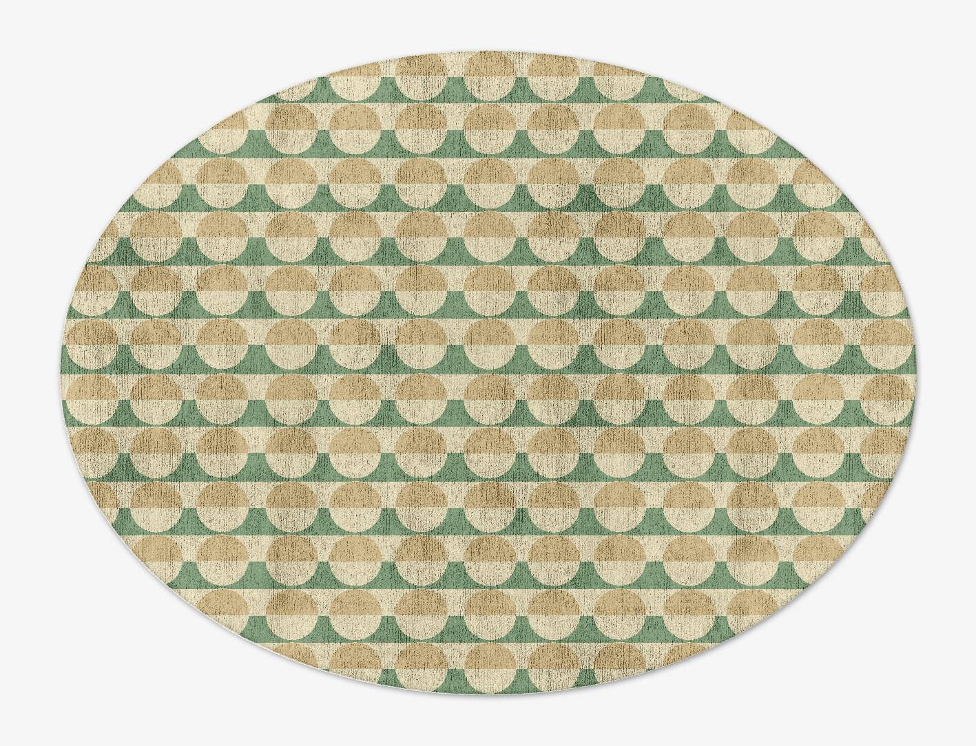 Moonbow Geometric Oval Hand Tufted Bamboo Silk Custom Rug by Rug Artisan