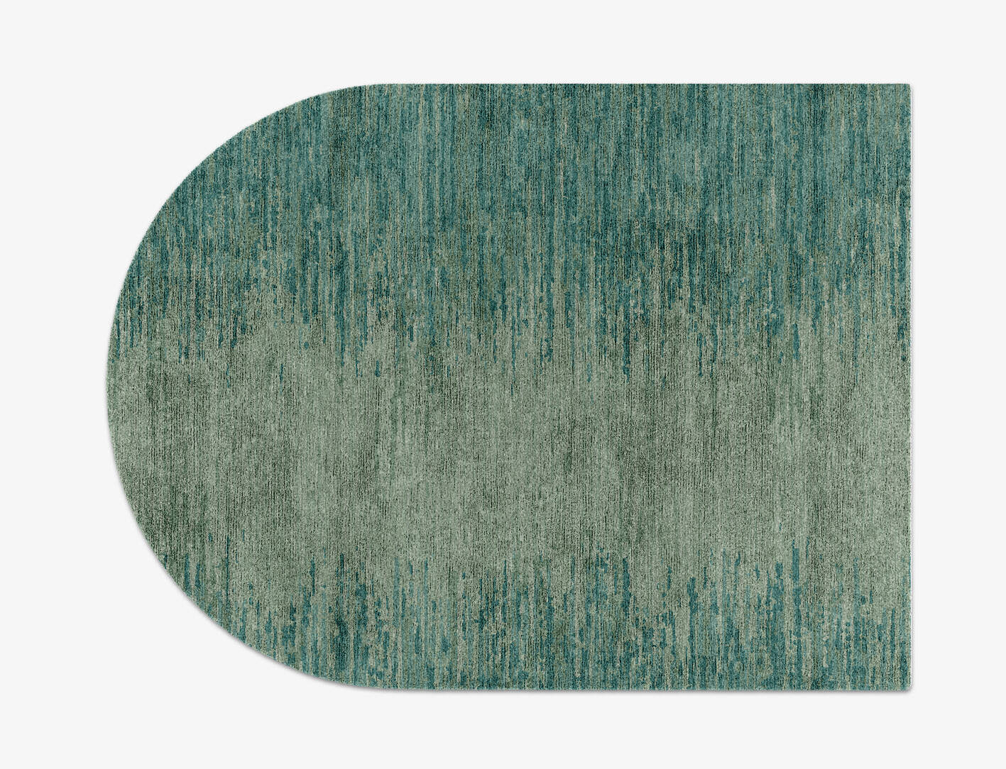 Moonshine Gradation Arch Hand Knotted Bamboo Silk Custom Rug by Rug Artisan