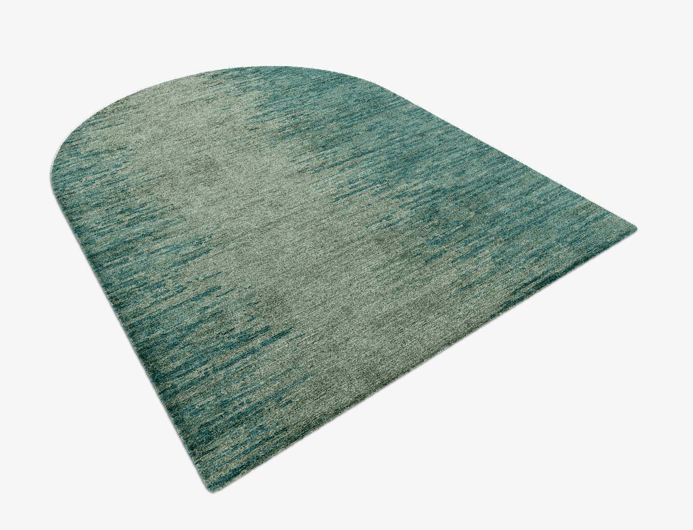 Moonshine Gradation Arch Hand Knotted Bamboo Silk Custom Rug by Rug Artisan