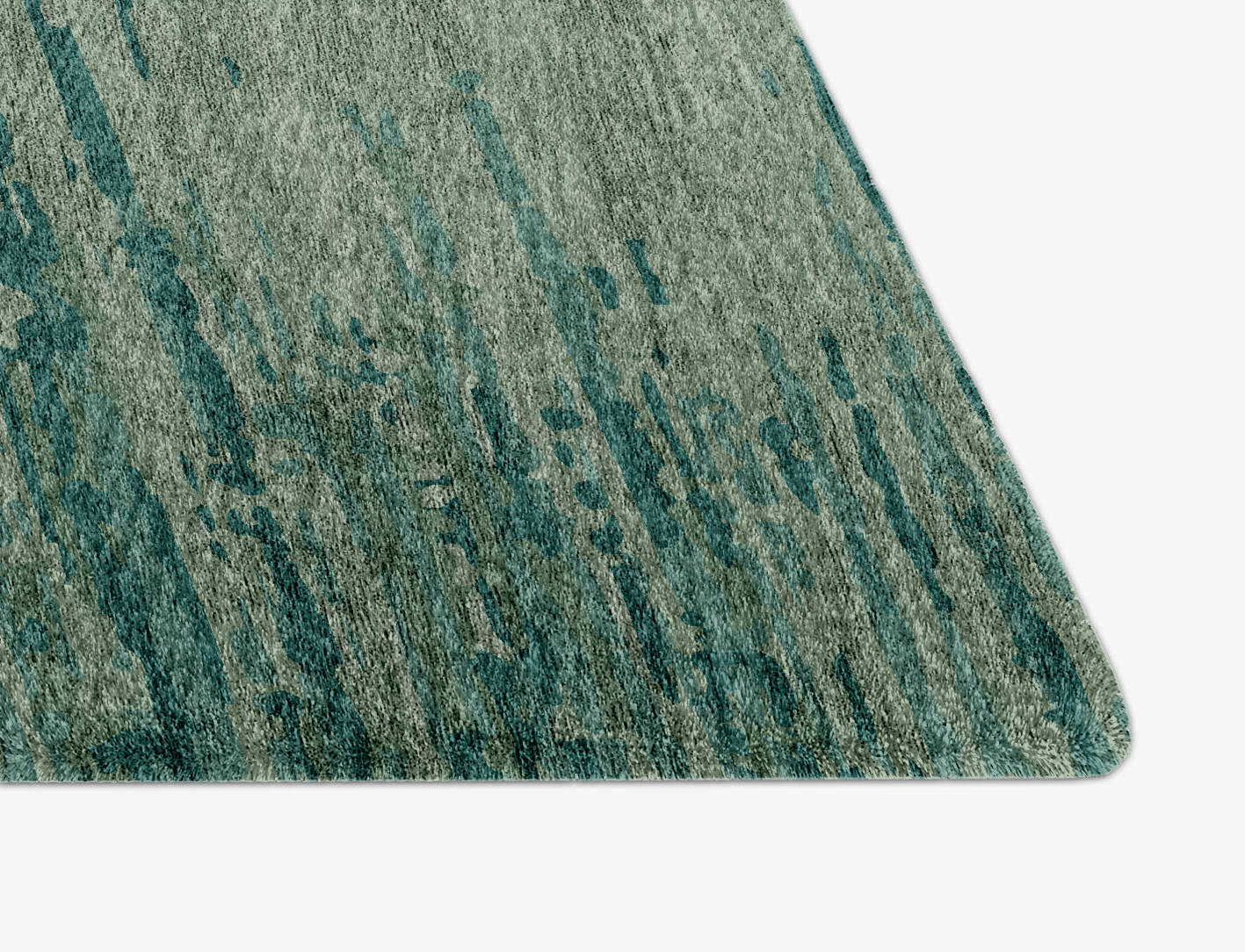 Moonshine Gradation Arch Hand Knotted Bamboo Silk Custom Rug by Rug Artisan