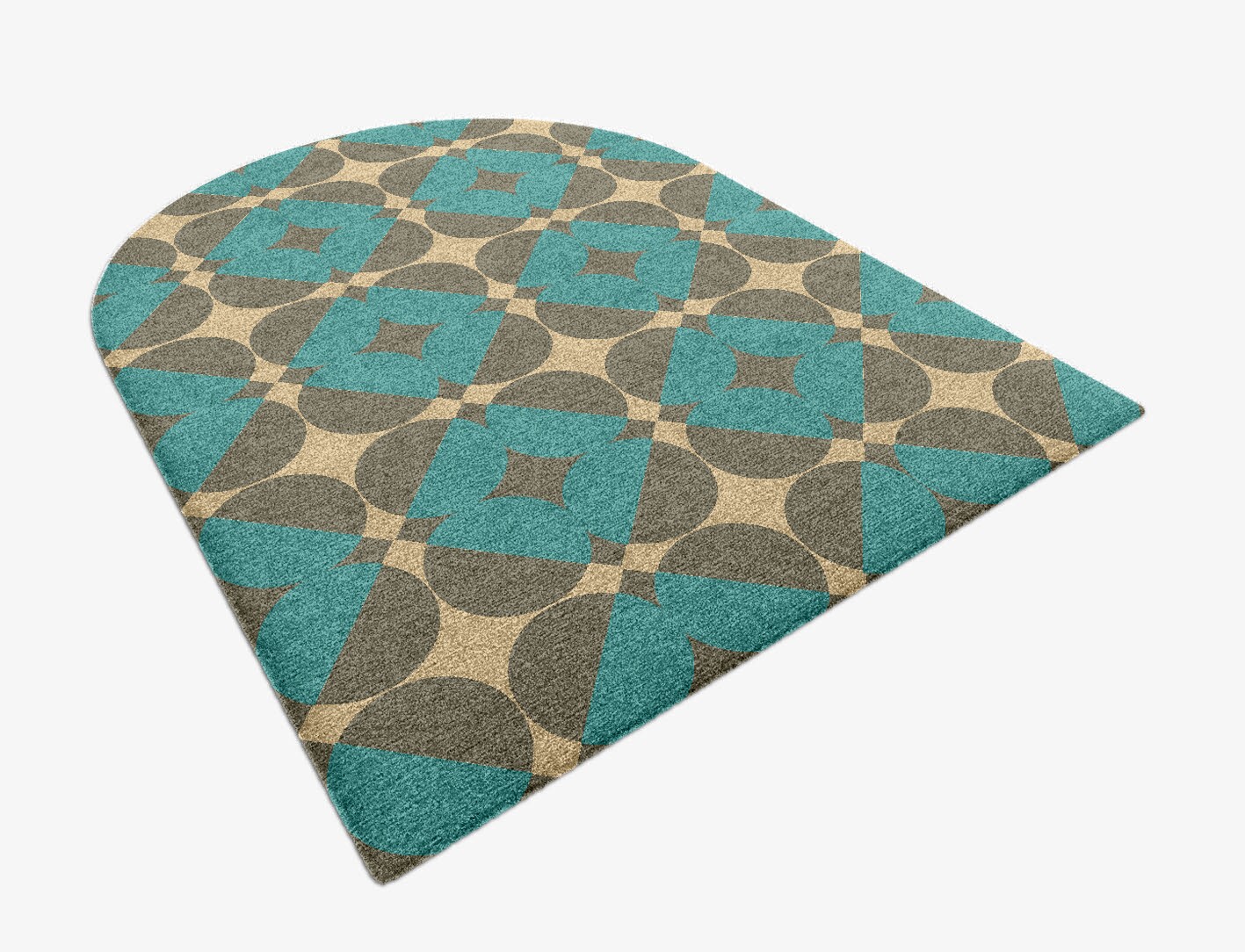 Moonstone Geometric Arch Hand Knotted Tibetan Wool Custom Rug by Rug Artisan