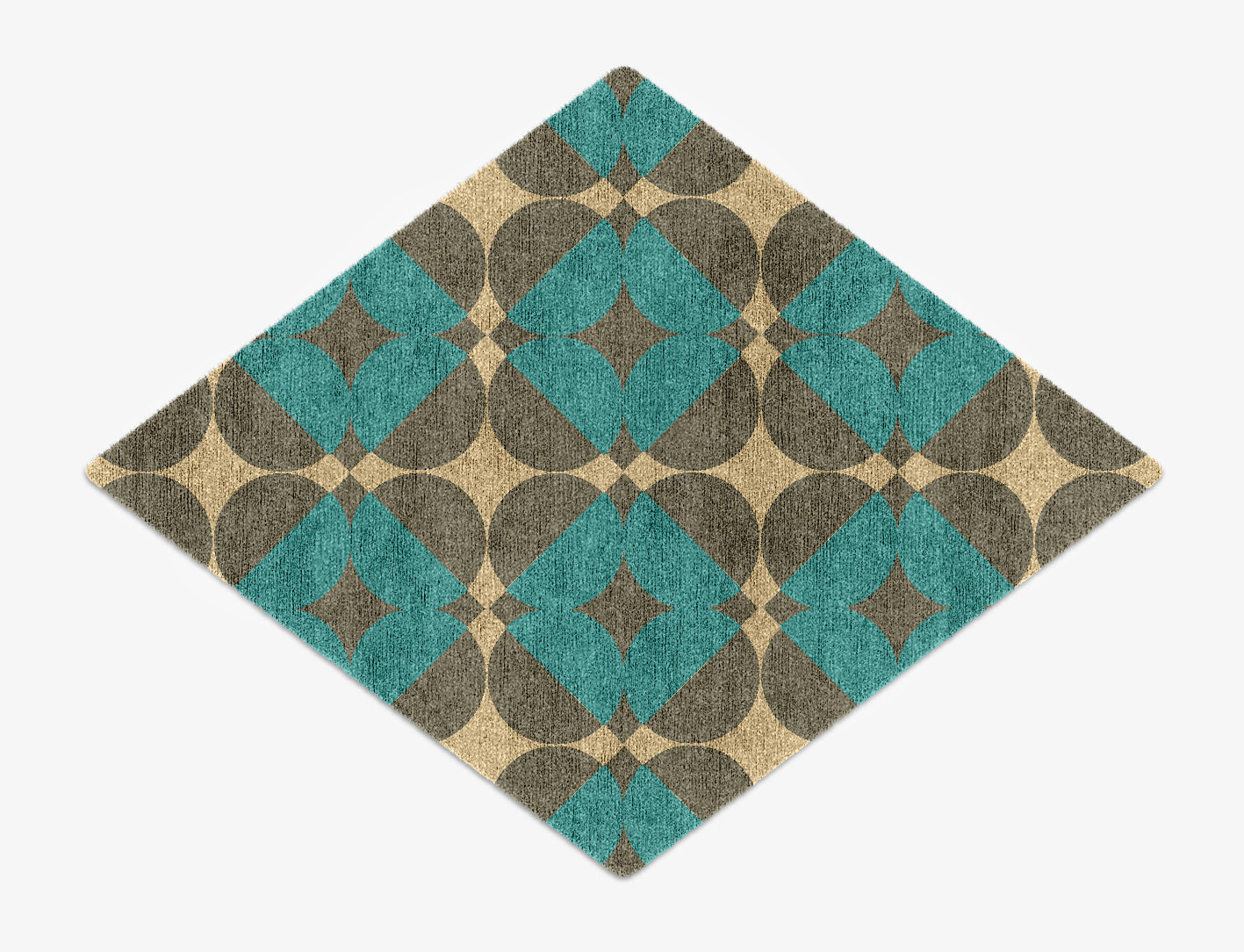 Moonstone Geometric Diamond Hand Knotted Bamboo Silk Custom Rug by Rug Artisan