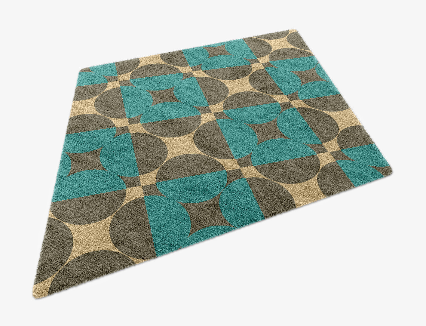Moonstone Geometric Diamond Hand Knotted Bamboo Silk Custom Rug by Rug Artisan