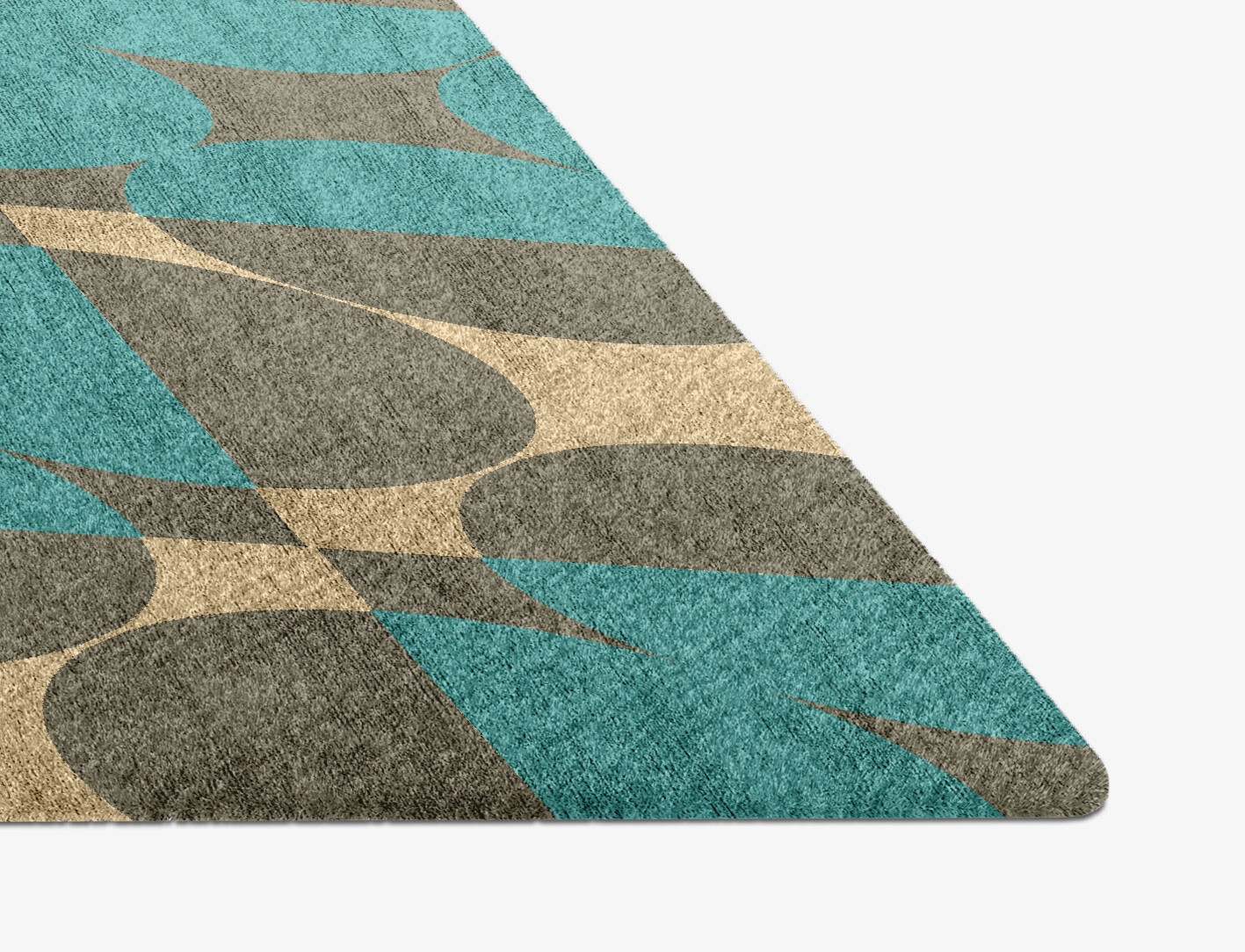 Moonstone Geometric Diamond Hand Knotted Bamboo Silk Custom Rug by Rug Artisan