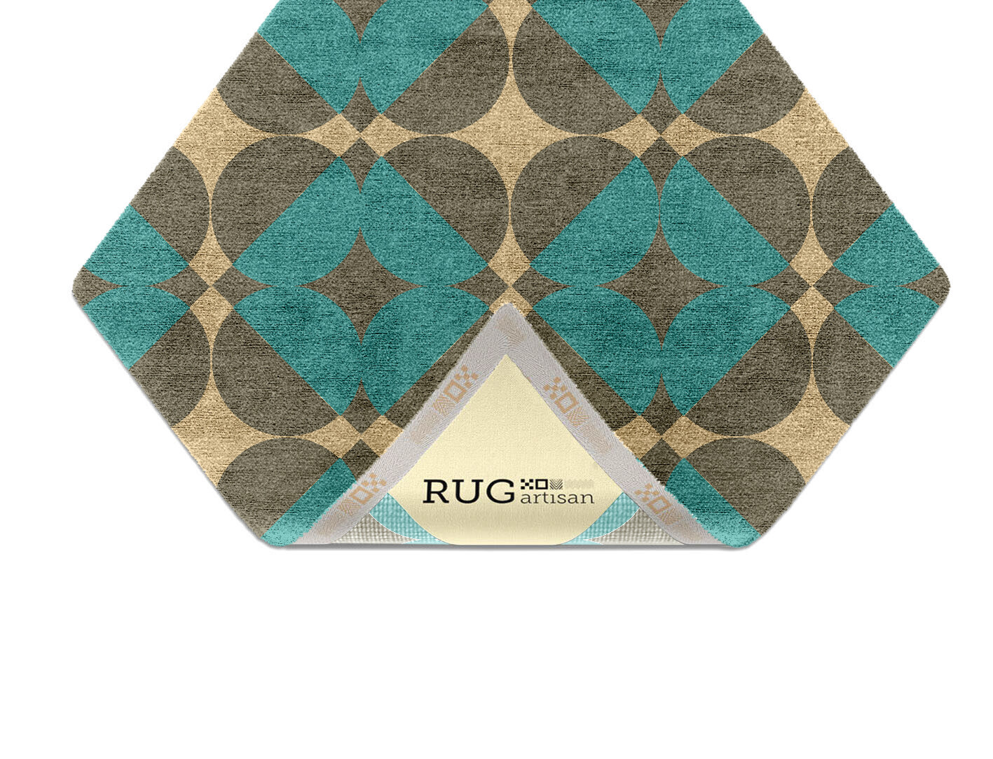 Moonstone Geometric Diamond Hand Knotted Bamboo Silk Custom Rug by Rug Artisan