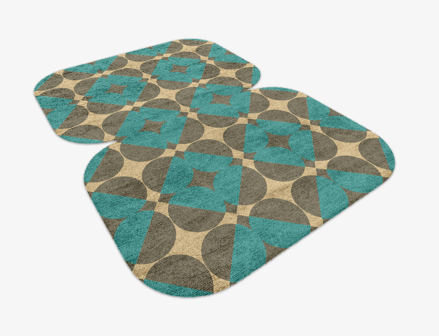 Moonstone Geometric Eight Hand Knotted Bamboo Silk Custom Rug by Rug Artisan