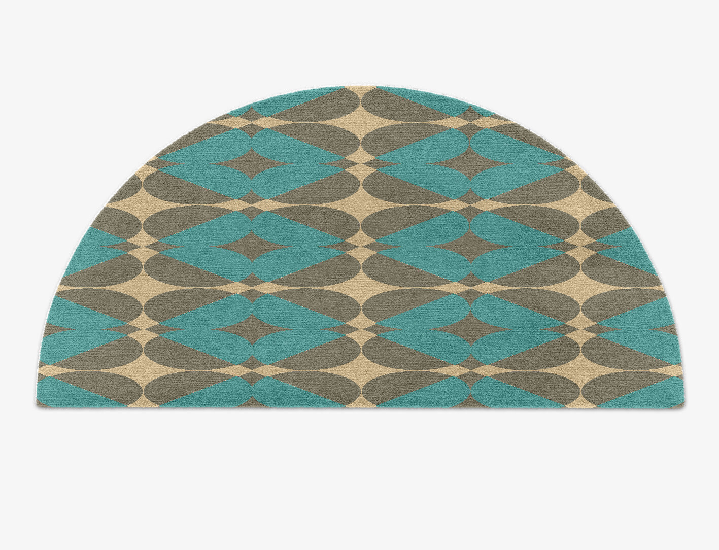 Moonstone Geometric Halfmoon Hand Knotted Tibetan Wool Custom Rug by Rug Artisan
