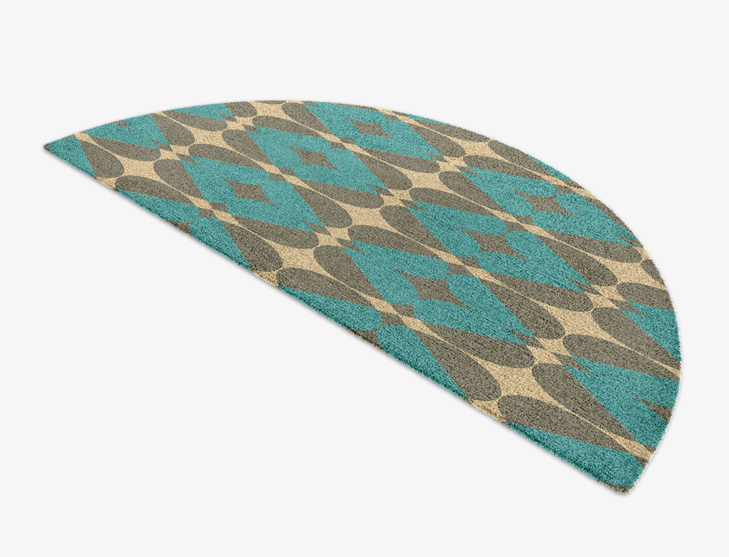 Moonstone Geometric Halfmoon Hand Knotted Tibetan Wool Custom Rug by Rug Artisan
