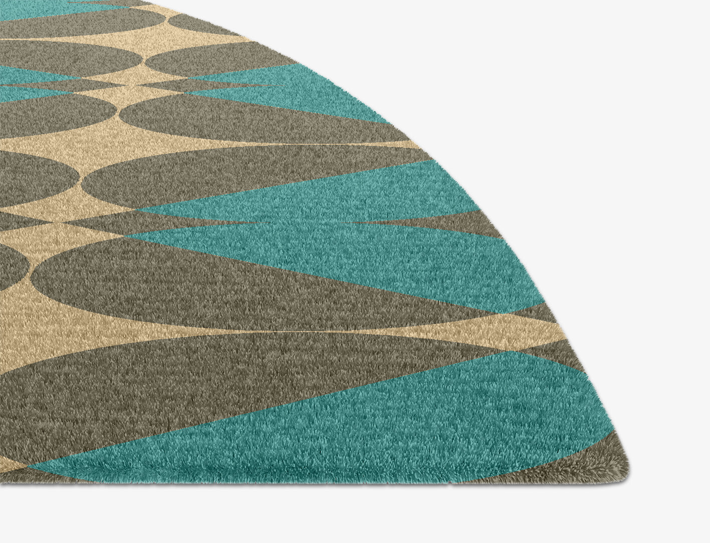 Moonstone Geometric Halfmoon Hand Knotted Tibetan Wool Custom Rug by Rug Artisan