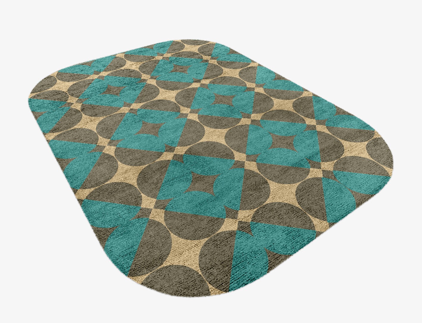 Moonstone Geometric Oblong Hand Knotted Bamboo Silk Custom Rug by Rug Artisan