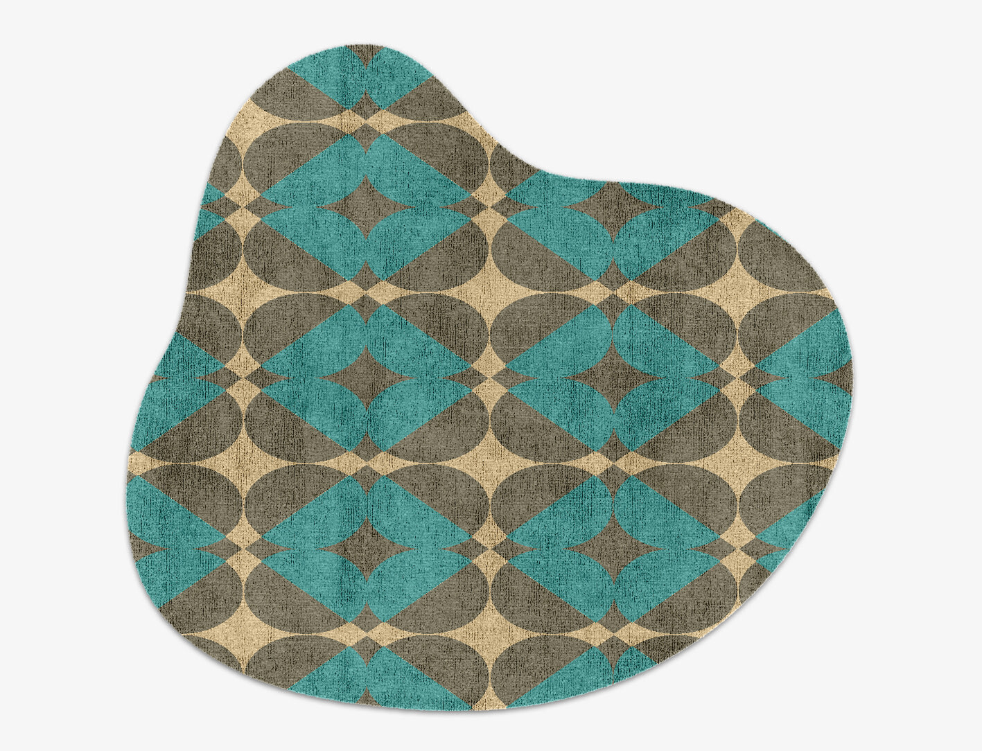 Moonstone Geometric Splash Hand Knotted Bamboo Silk Custom Rug by Rug Artisan