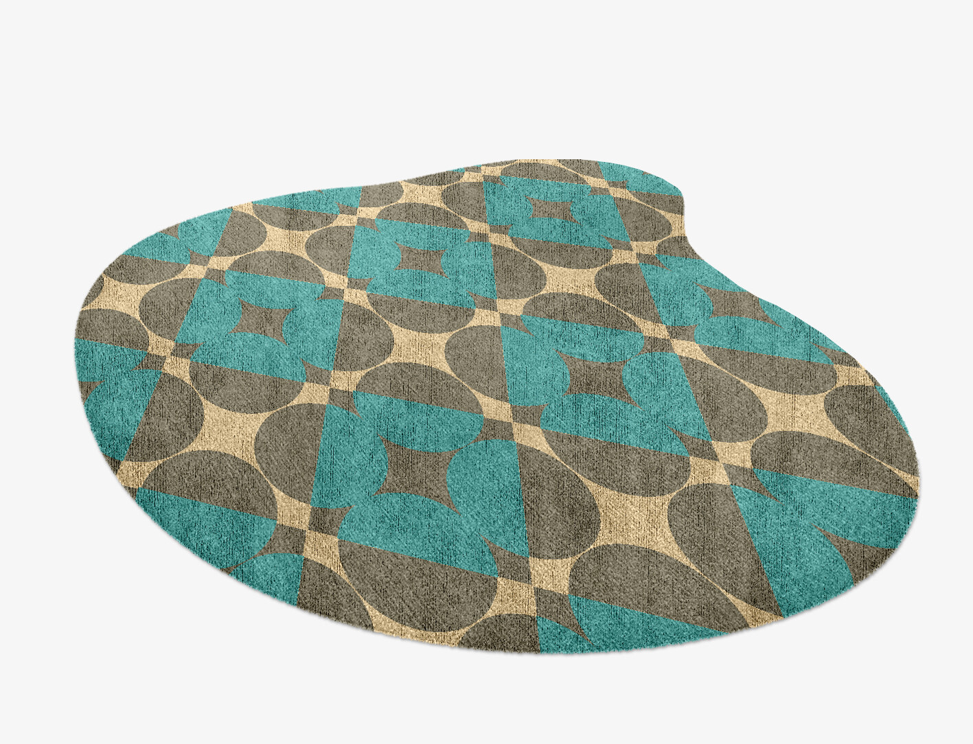 Moonstone Geometric Splash Hand Knotted Bamboo Silk Custom Rug by Rug Artisan