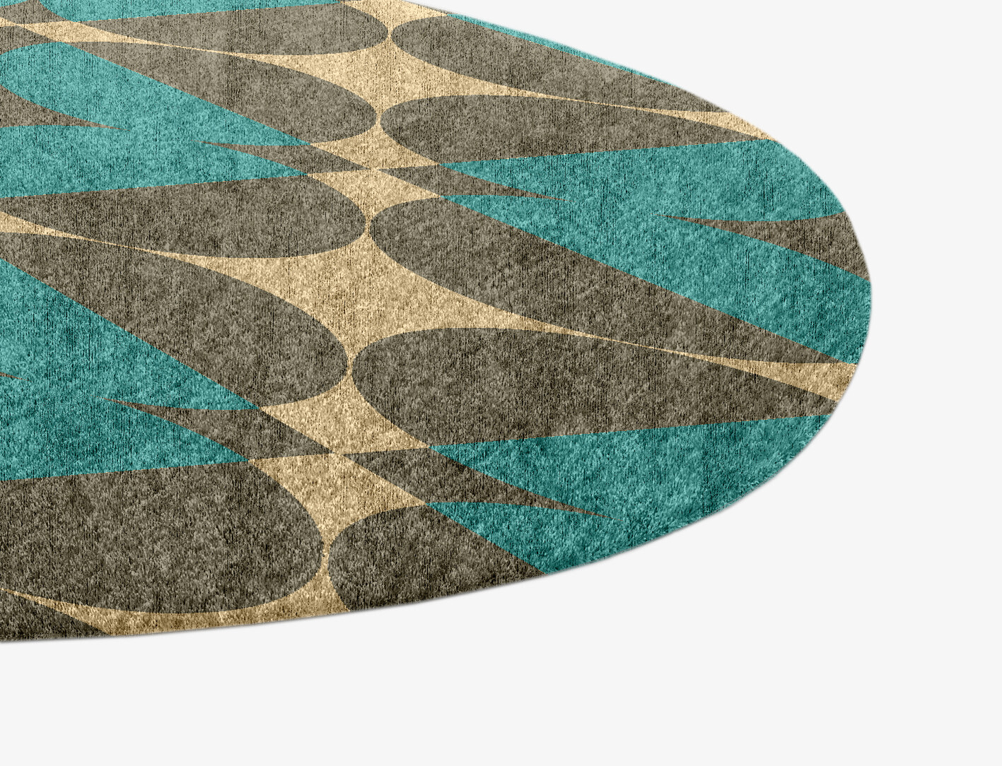 Moonstone Geometric Splash Hand Knotted Bamboo Silk Custom Rug by Rug Artisan