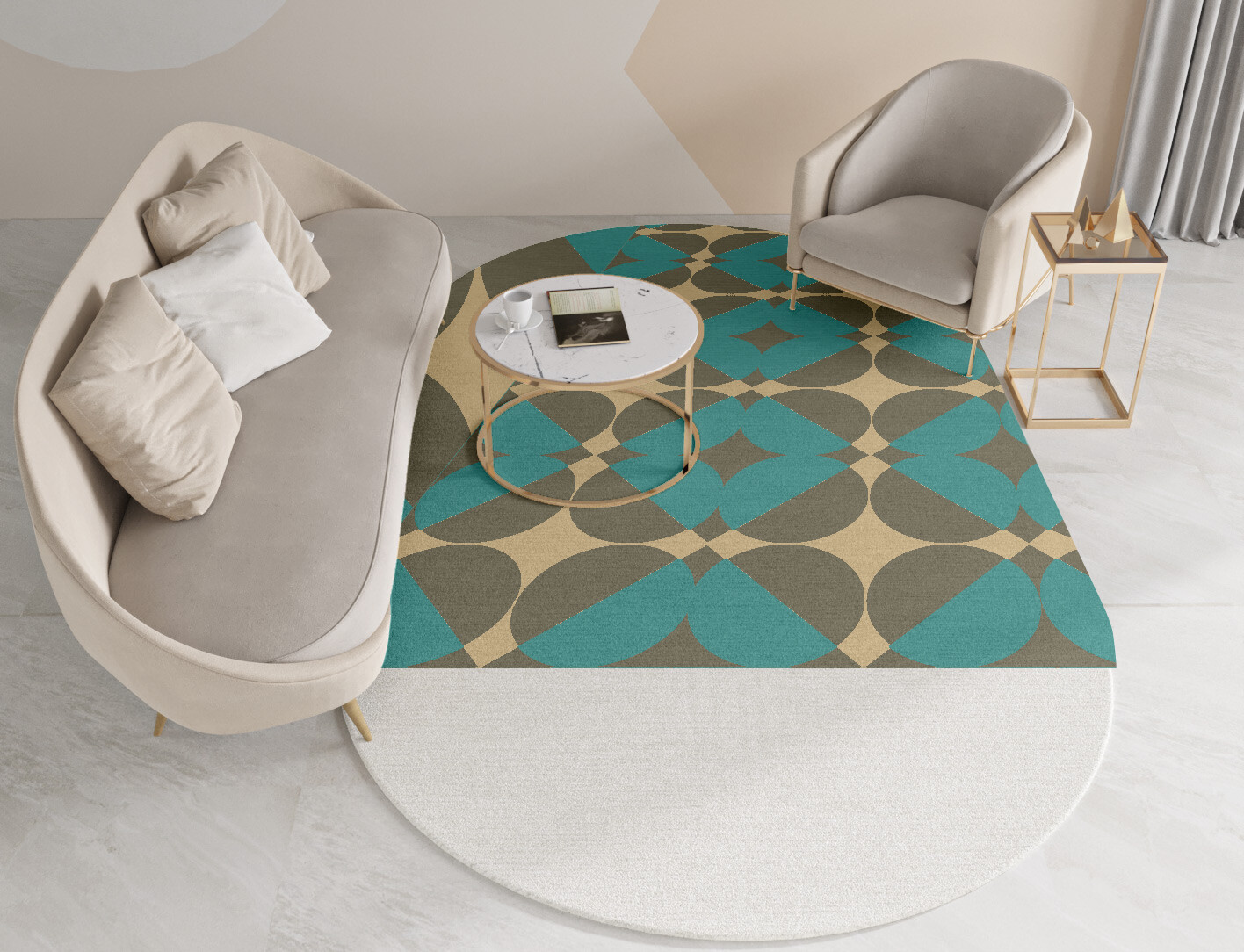 Moonstone Geometric Capsule Hand Tufted Pure Wool Custom Rug by Rug Artisan