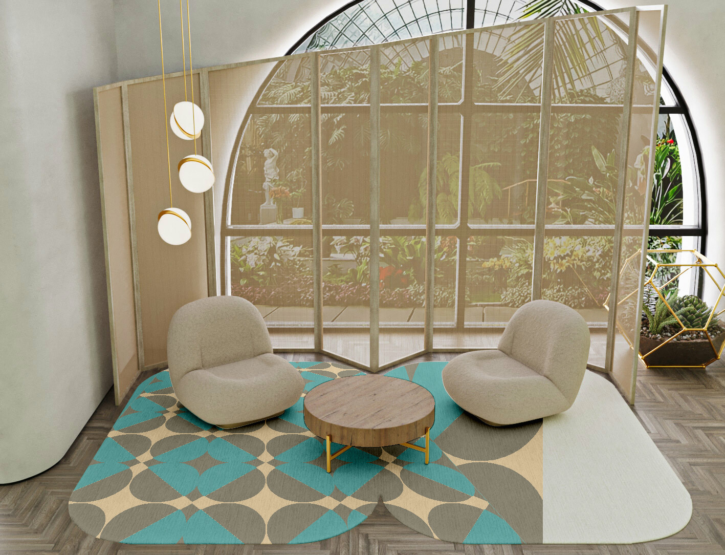 Moonstone Geometric Eight Hand Tufted Pure Wool Custom Rug by Rug Artisan