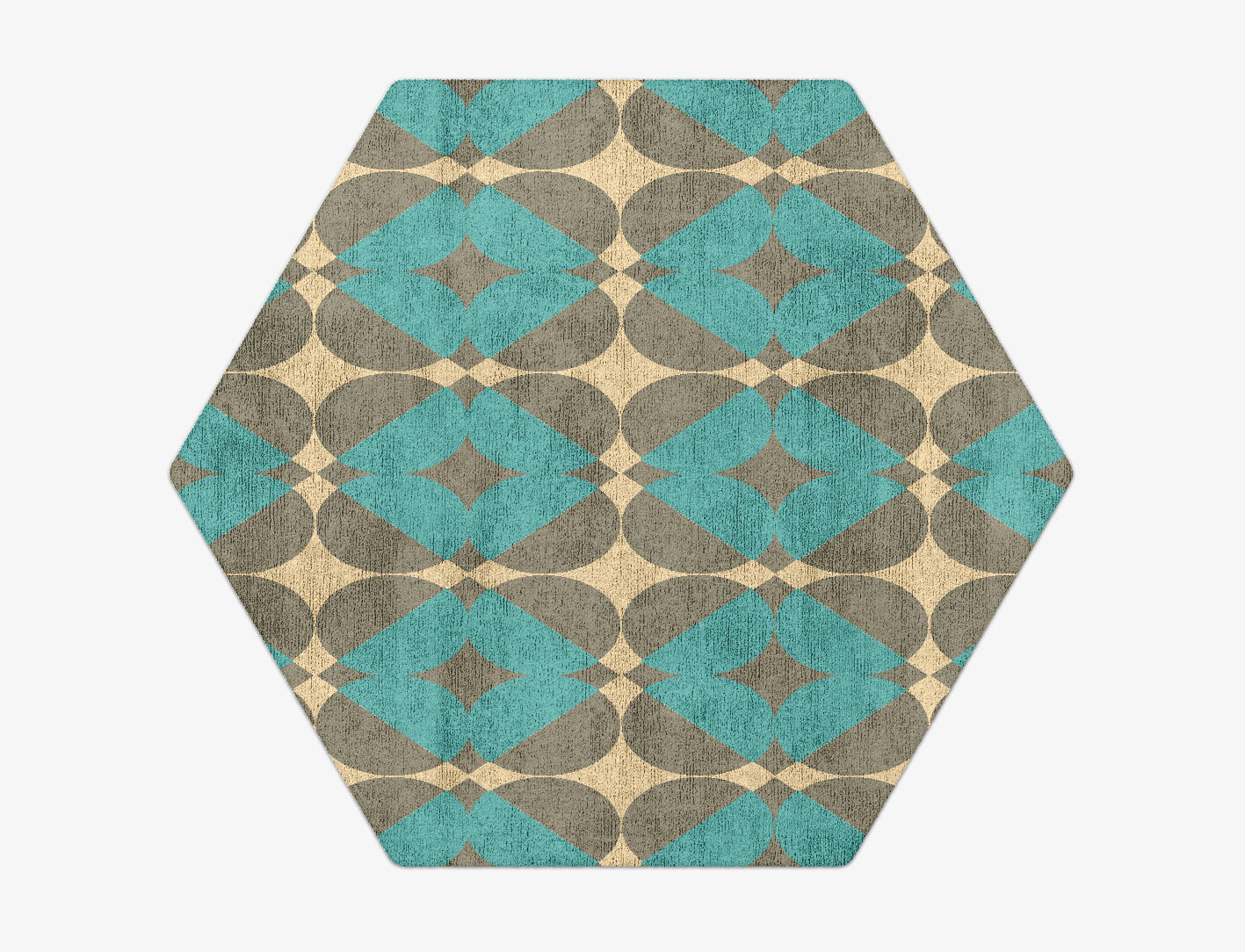 Moonstone Geometric Hexagon Hand Tufted Bamboo Silk Custom Rug by Rug Artisan