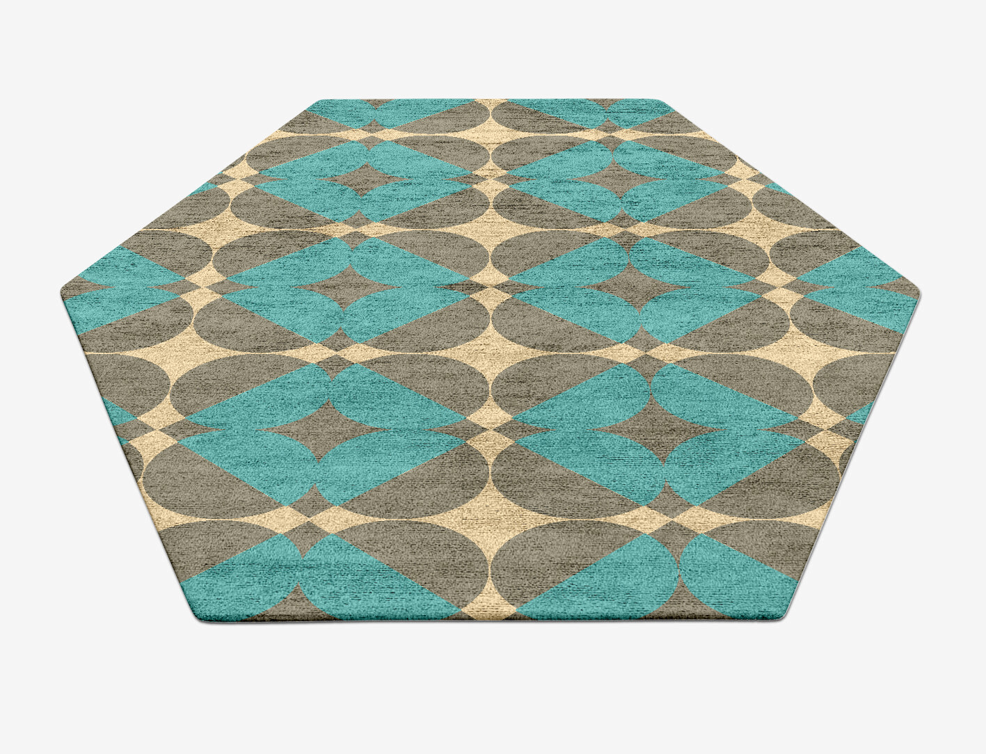Moonstone Geometric Hexagon Hand Tufted Bamboo Silk Custom Rug by Rug Artisan