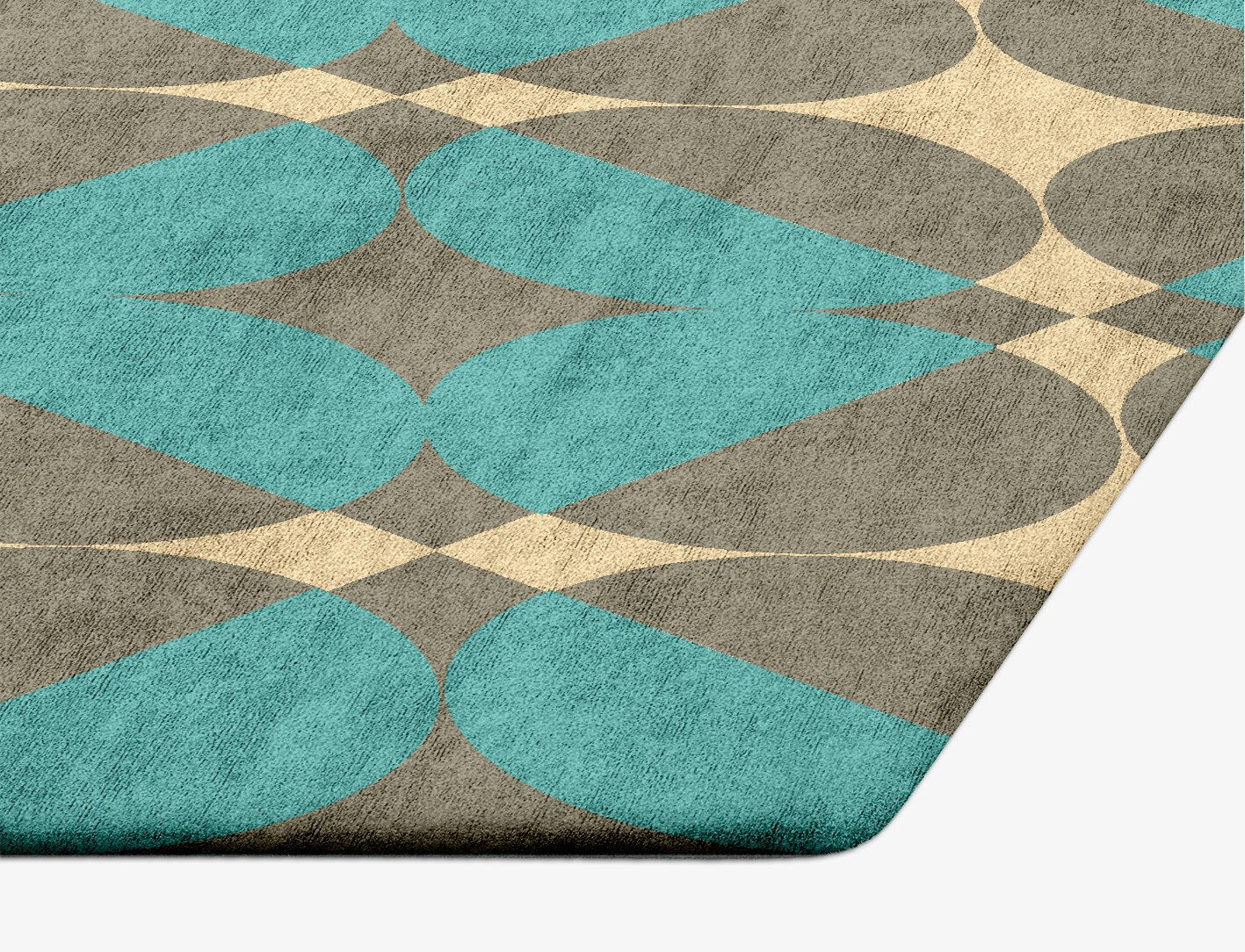Moonstone Geometric Hexagon Hand Tufted Bamboo Silk Custom Rug by Rug Artisan