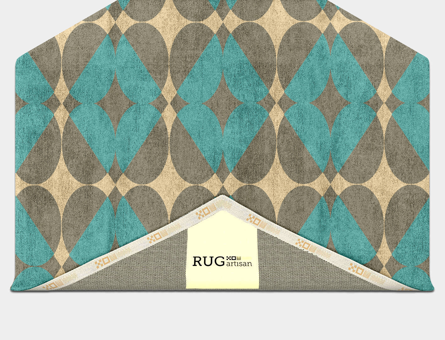 Moonstone Geometric Hexagon Hand Tufted Bamboo Silk Custom Rug by Rug Artisan