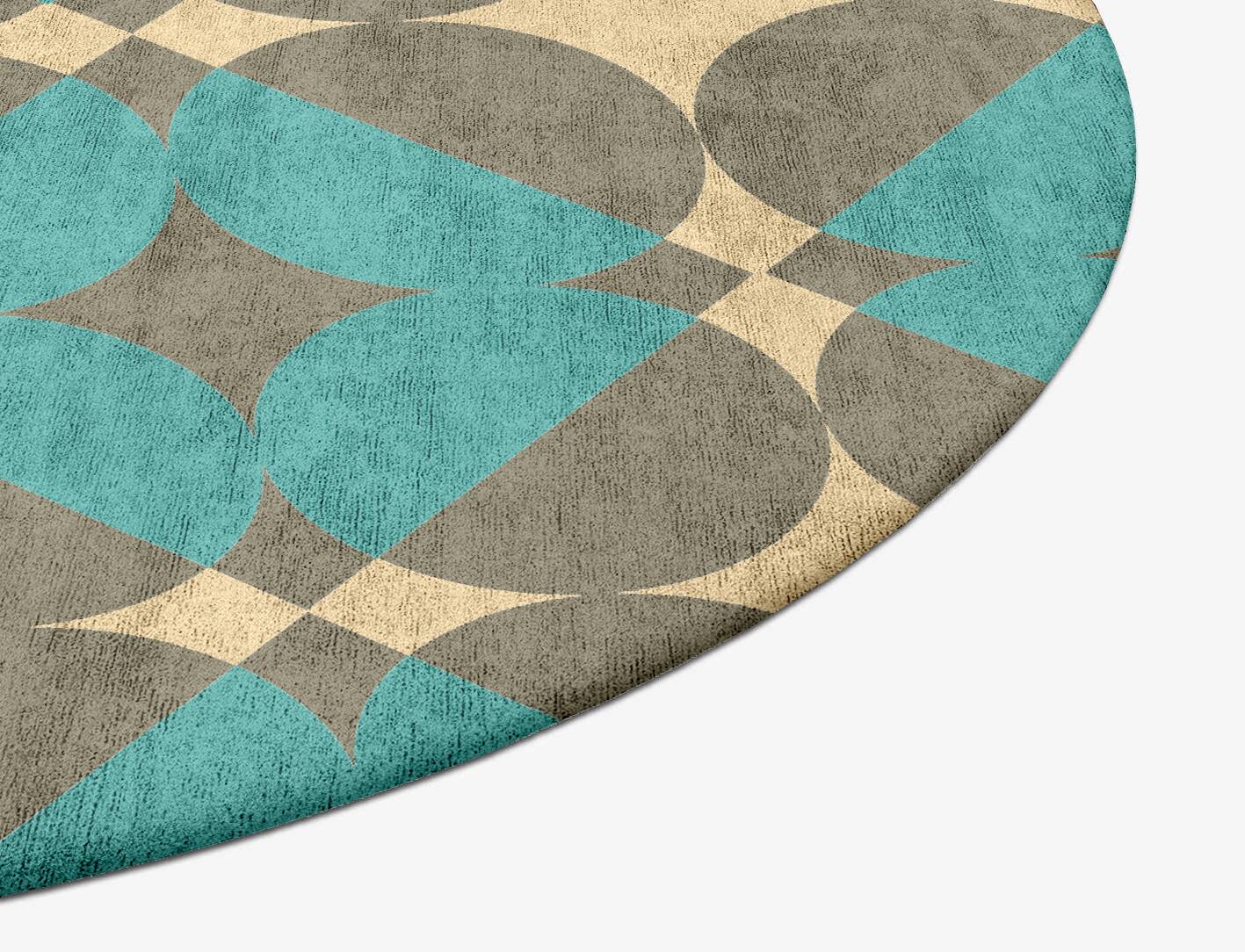 Moonstone Geometric Oval Hand Tufted Bamboo Silk Custom Rug by Rug Artisan