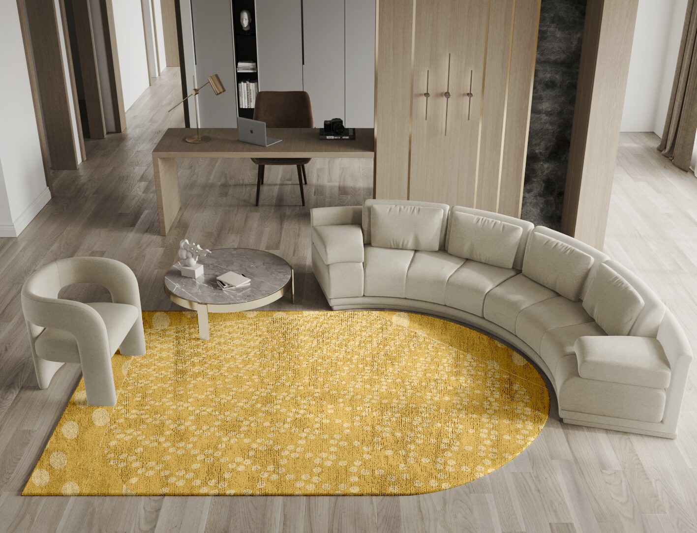 Morgan Geometric Arch Hand Knotted Bamboo Silk Custom Rug by Rug Artisan