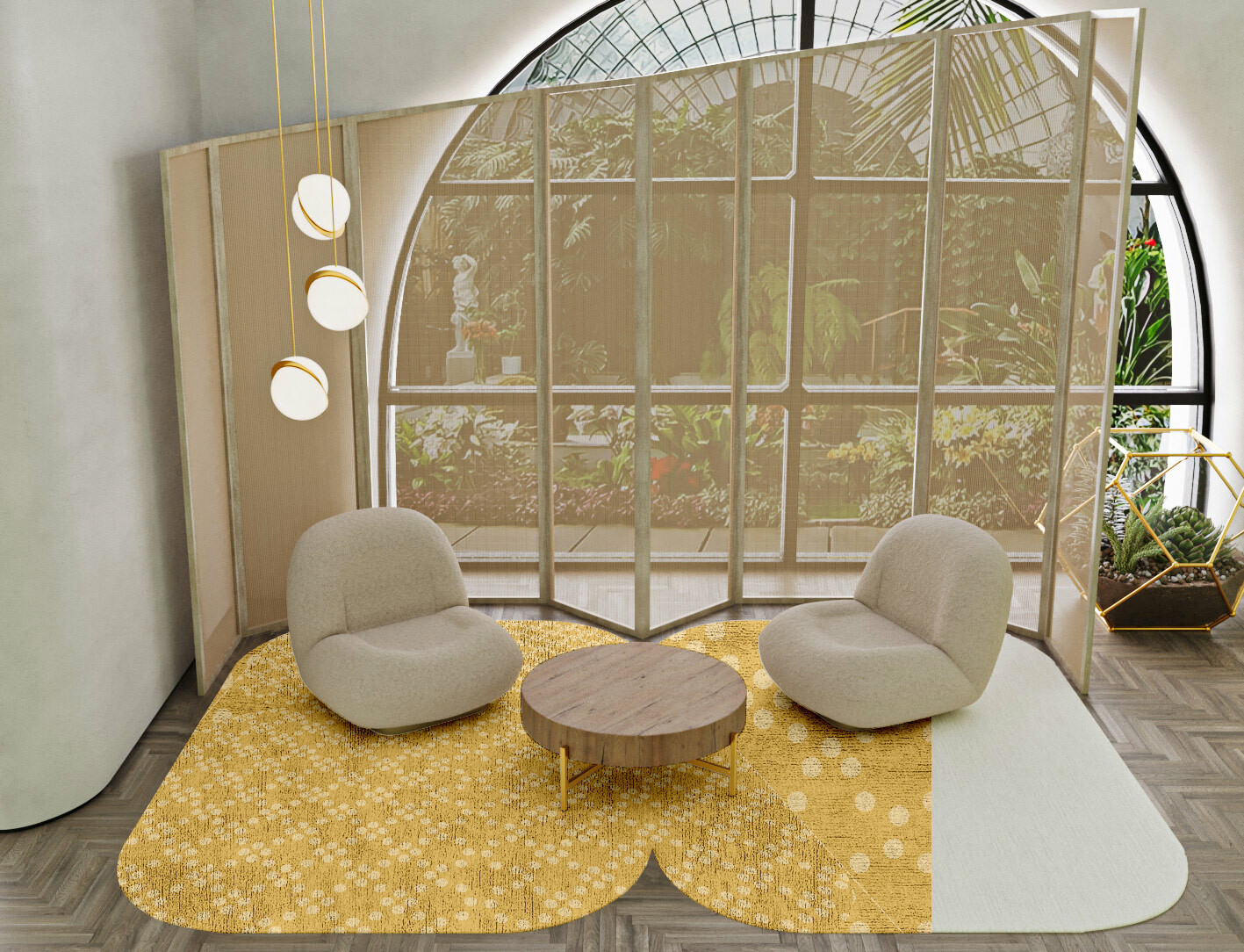 Morgan Geometric Eight Hand Tufted Bamboo Silk Custom Rug by Rug Artisan