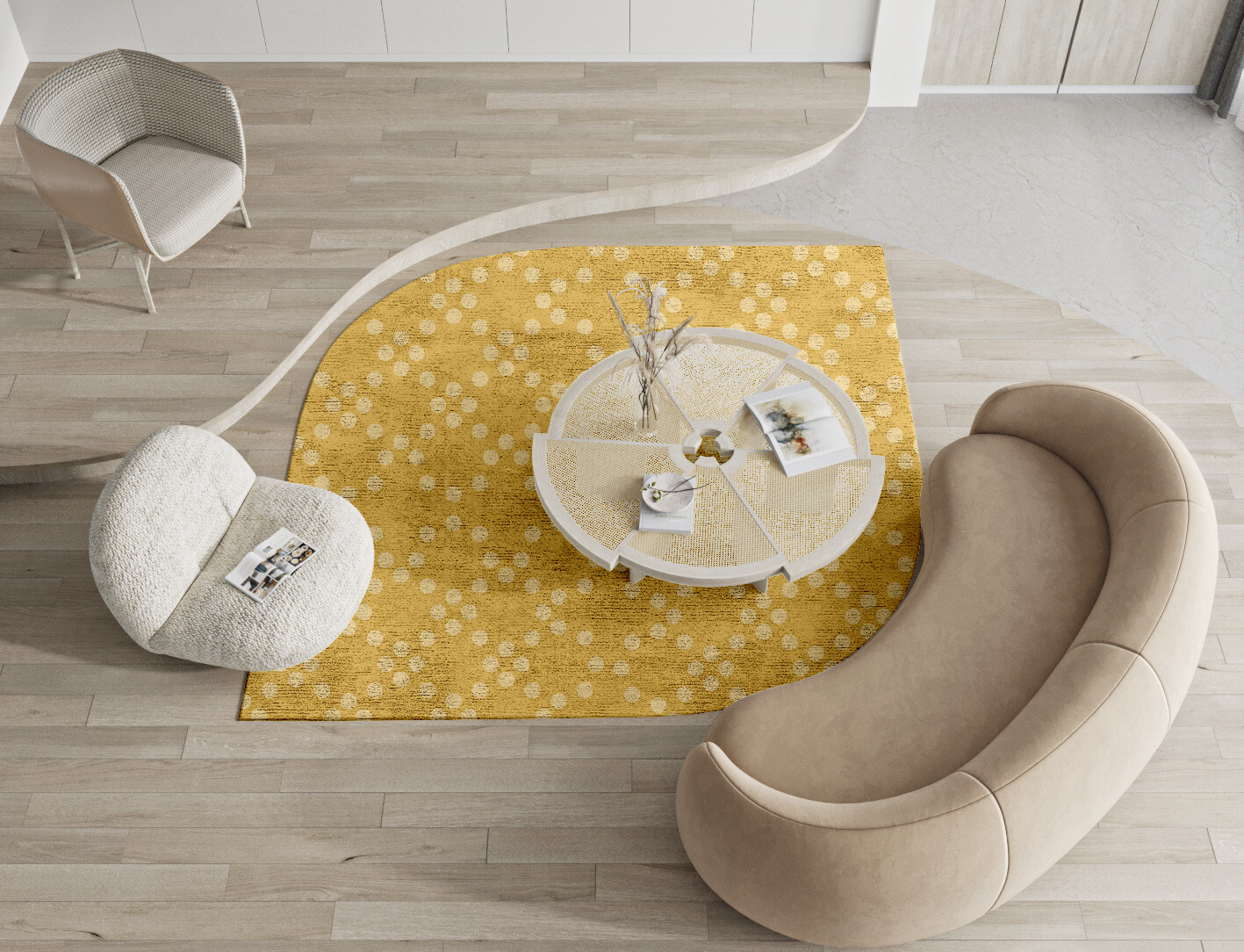 Morgan Geometric Ogee Hand Tufted Bamboo Silk Custom Rug by Rug Artisan