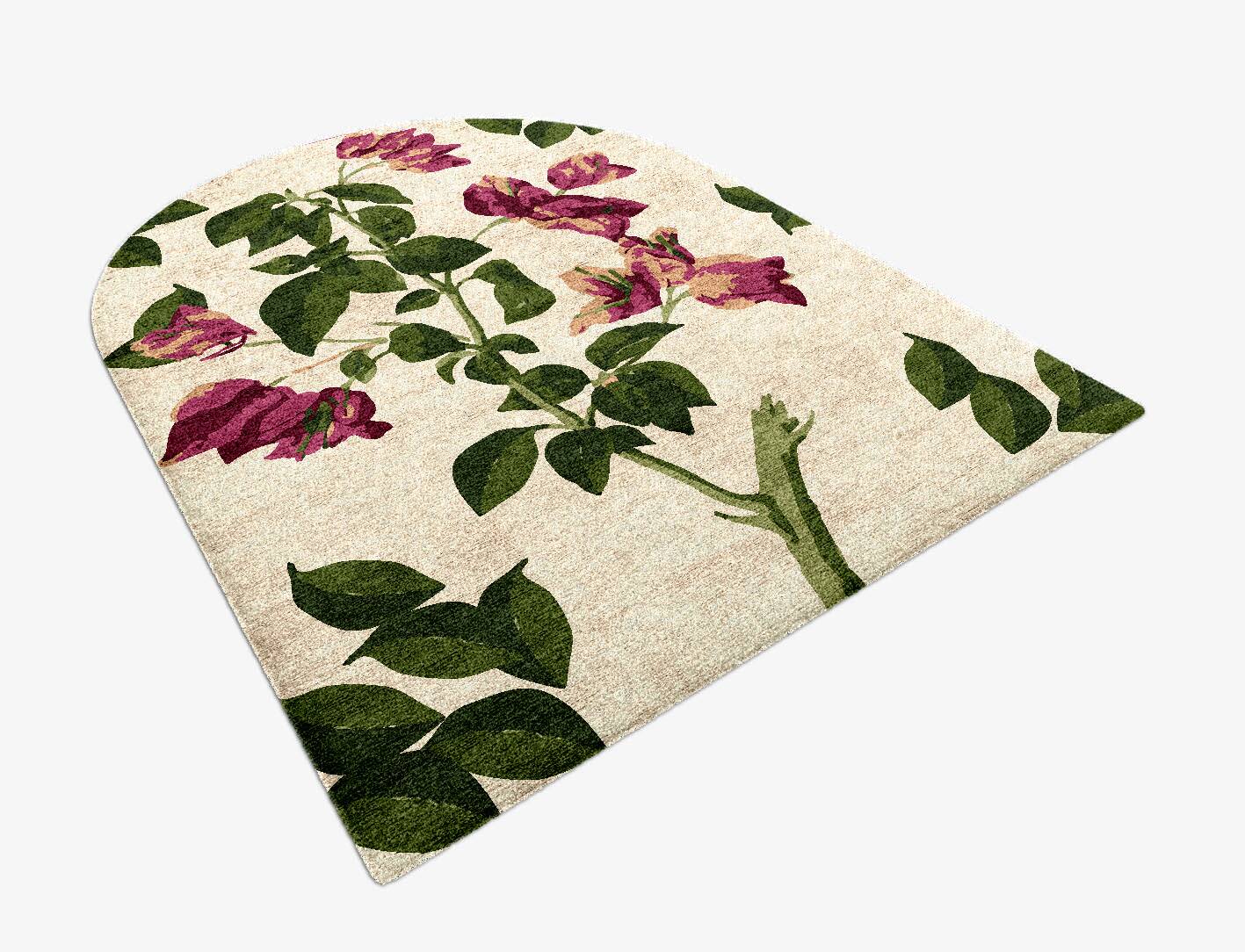 Morning Glory Floral Arch Hand Knotted Bamboo Silk Custom Rug by Rug Artisan