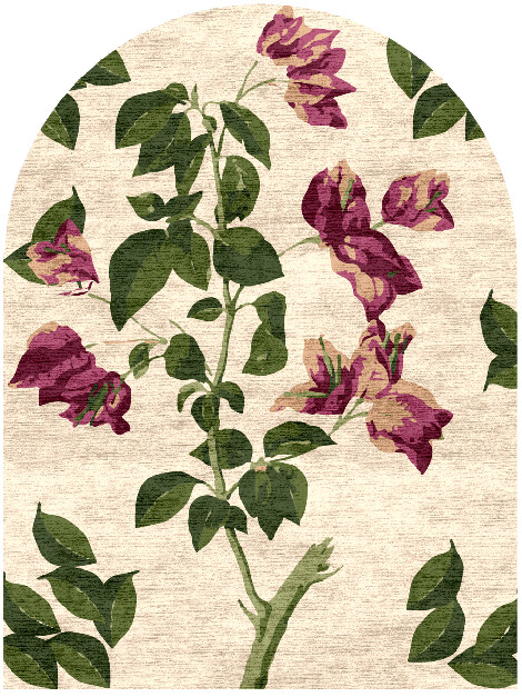 Morning Glory Floral Arch Hand Knotted Bamboo Silk Custom Rug by Rug Artisan