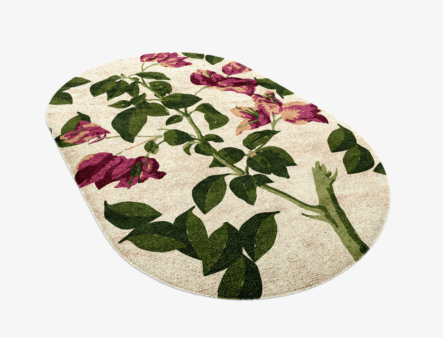 Morning Glory Floral Capsule Hand Knotted Bamboo Silk Custom Rug by Rug Artisan