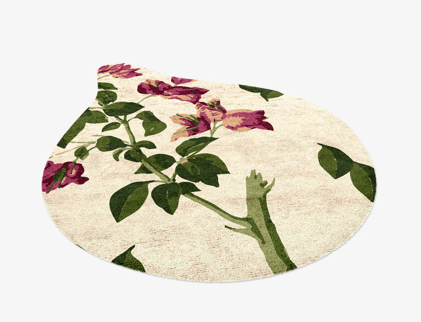 Morning Glory Floral Drop Hand Knotted Bamboo Silk Custom Rug by Rug Artisan