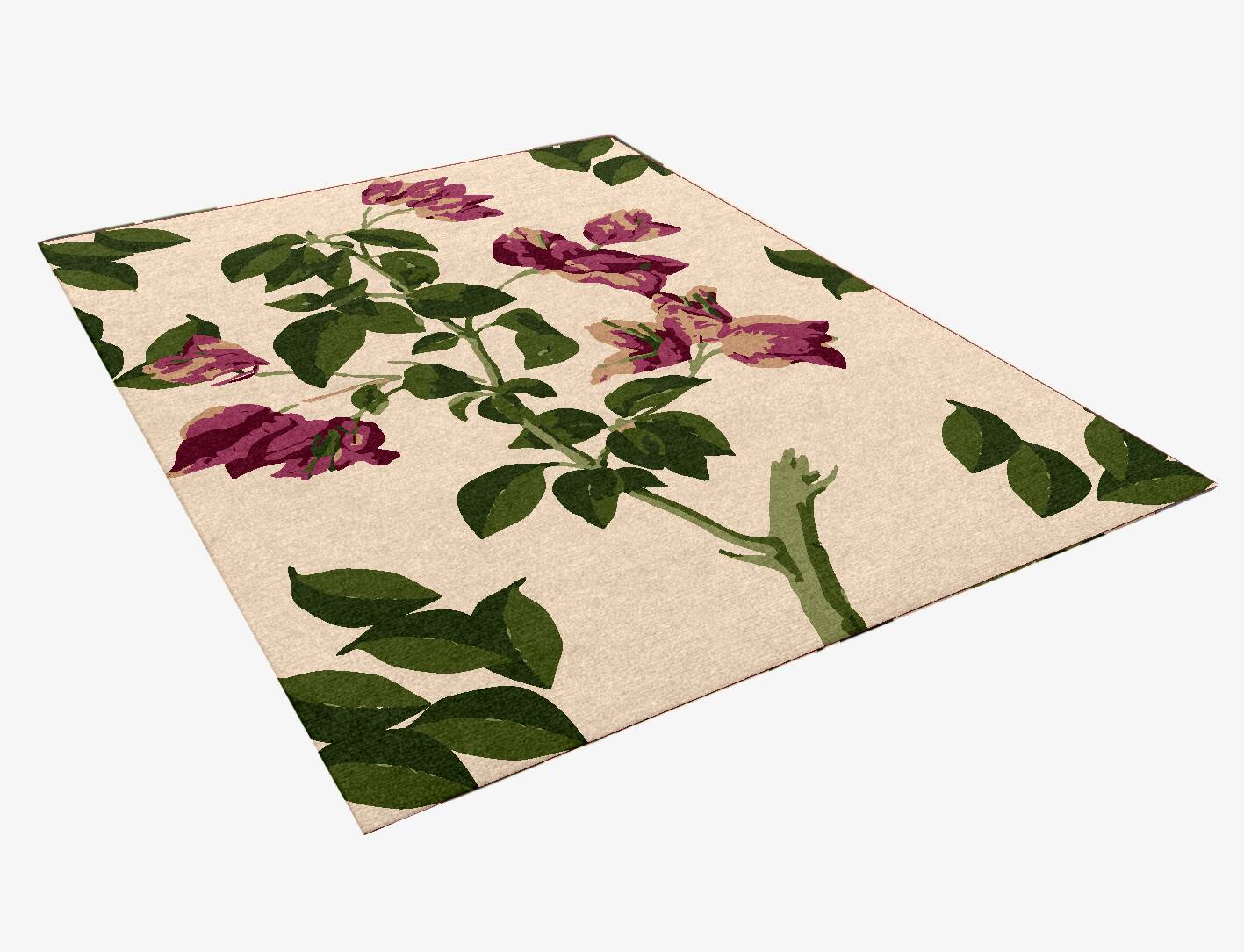 Morning Glory Floral Rectangle Hand Knotted Tibetan Wool Custom Rug by Rug Artisan
