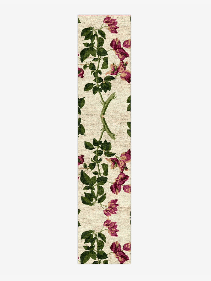 Morning Glory Floral Runner Hand Knotted Bamboo Silk Custom Rug by Rug Artisan