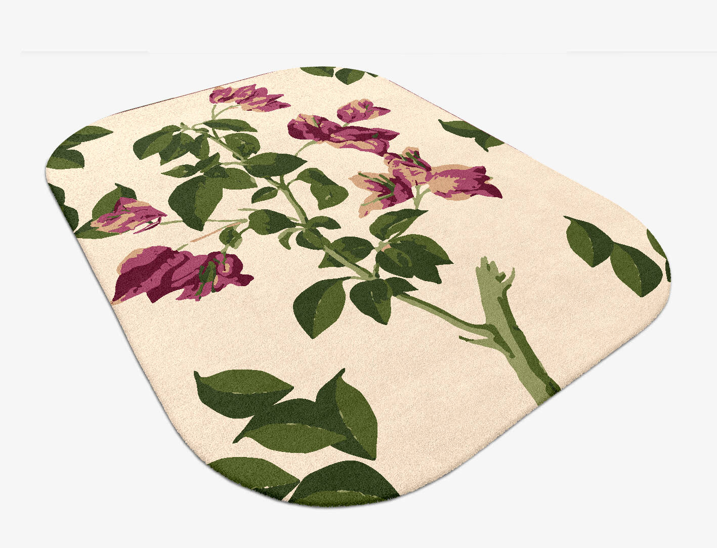 Morning Glory Floral Oblong Hand Tufted Pure Wool Custom Rug by Rug Artisan