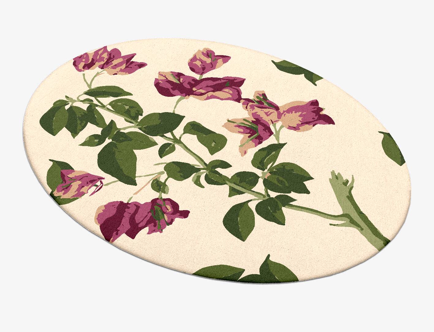 Morning Glory Floral Oval Hand Tufted Pure Wool Custom Rug by Rug Artisan