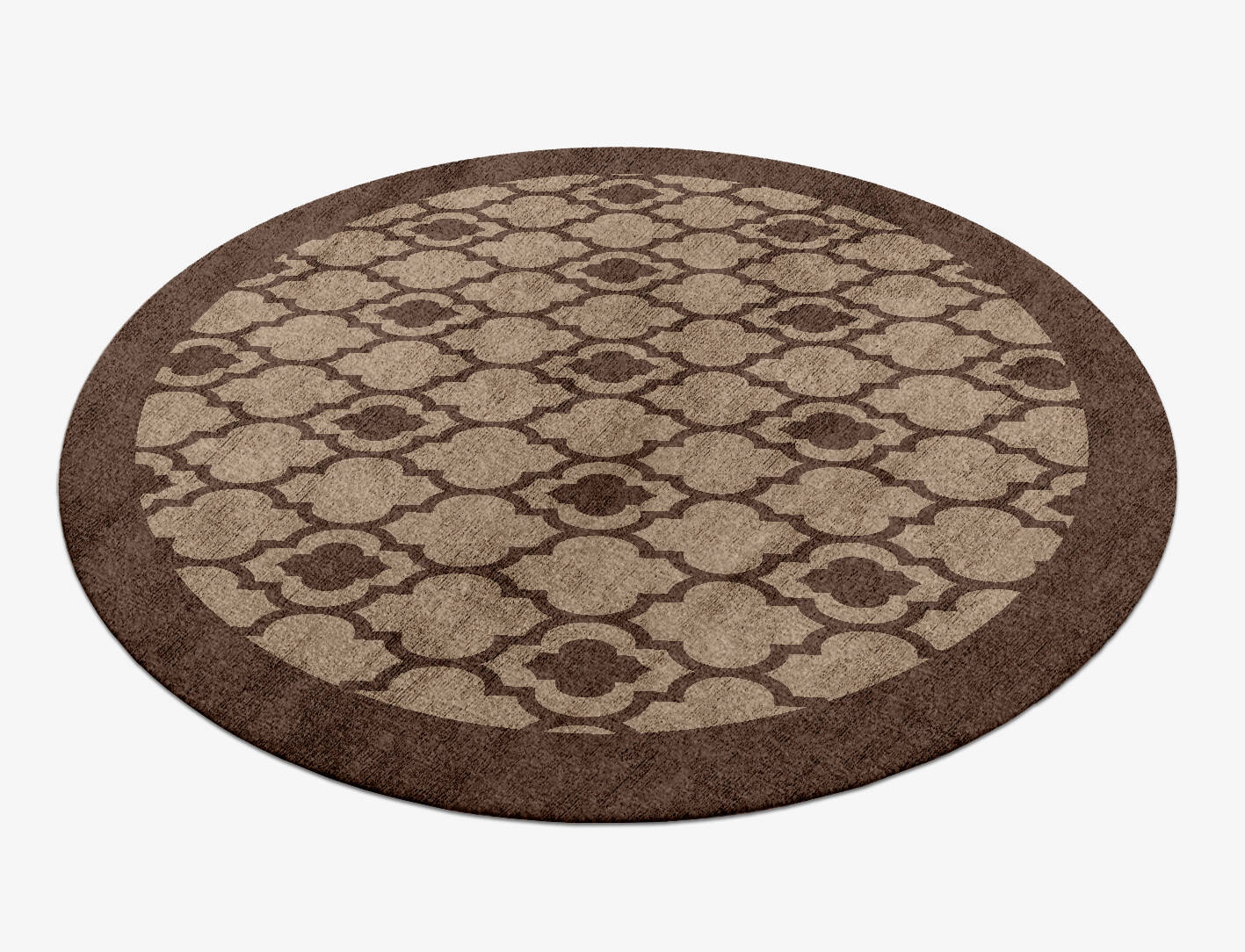 Moroccan Lime Geometric Round Hand Knotted Bamboo Silk Custom Rug by Rug Artisan