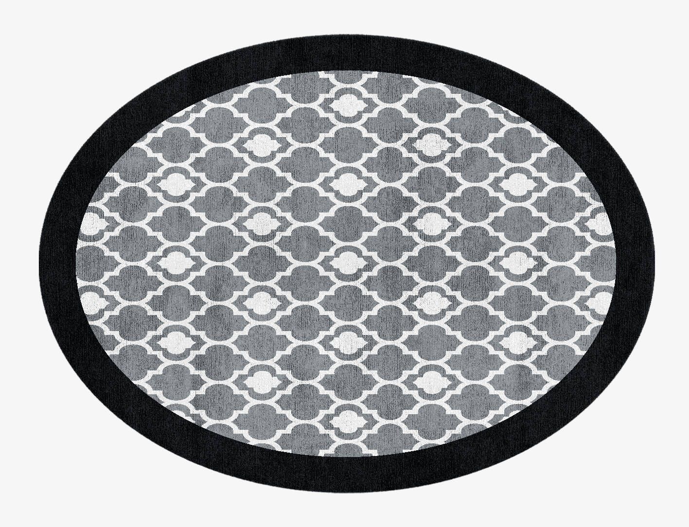 Moroccan White Monochrome Oval Hand Knotted Bamboo Silk Custom Rug by Rug Artisan