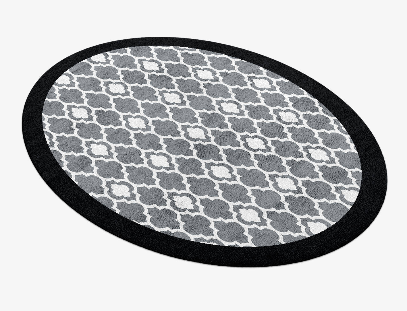Moroccan White Monochrome Oval Hand Knotted Bamboo Silk Custom Rug by Rug Artisan
