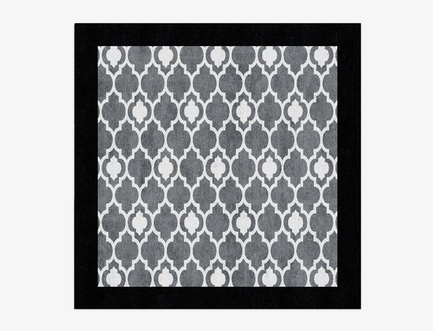 Moroccan White Monochrome Square Hand Knotted Bamboo Silk Custom Rug by Rug Artisan