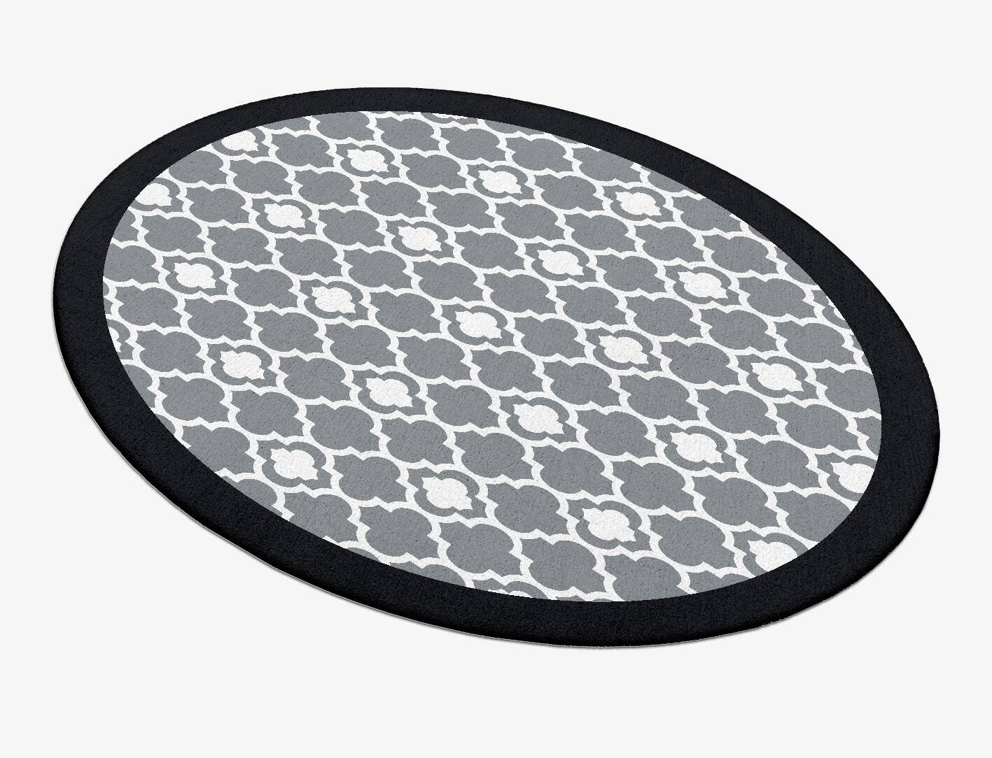 Moroccan White Monochrome Oval Hand Tufted Pure Wool Custom Rug by Rug Artisan