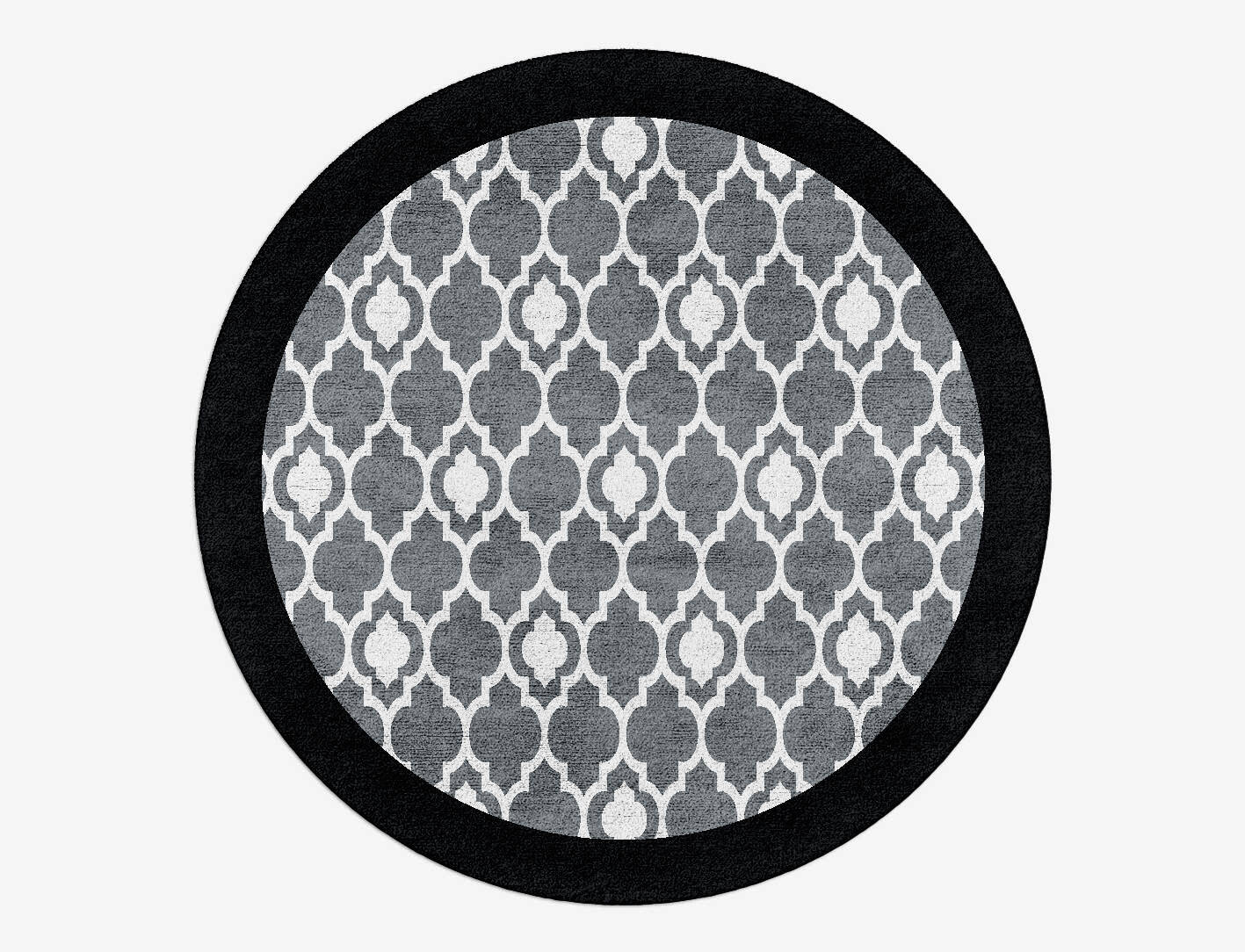 Moroccan White Monochrome Round Hand Tufted Bamboo Silk Custom Rug by Rug Artisan