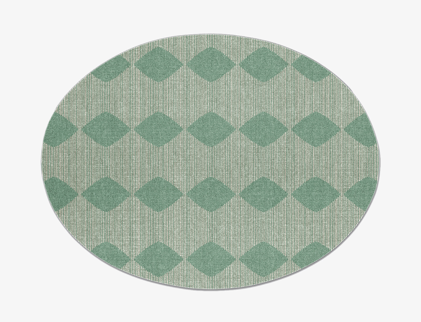 Morpheus Geometric Oval Flatweave New Zealand Wool Custom Rug by Rug Artisan