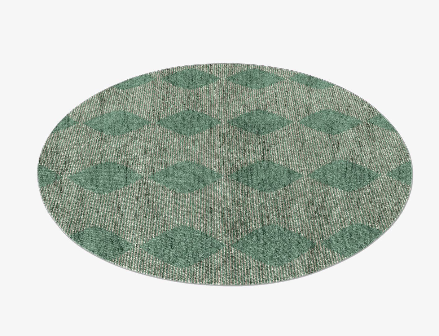 Morpheus Geometric Round Flatweave Bamboo Silk Custom Rug by Rug Artisan