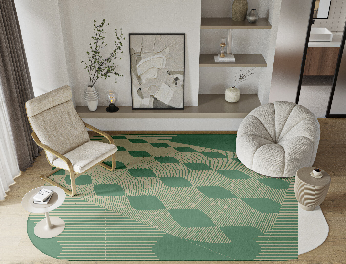 Morpheus Geometric Oblong Hand Knotted Tibetan Wool Custom Rug by Rug Artisan