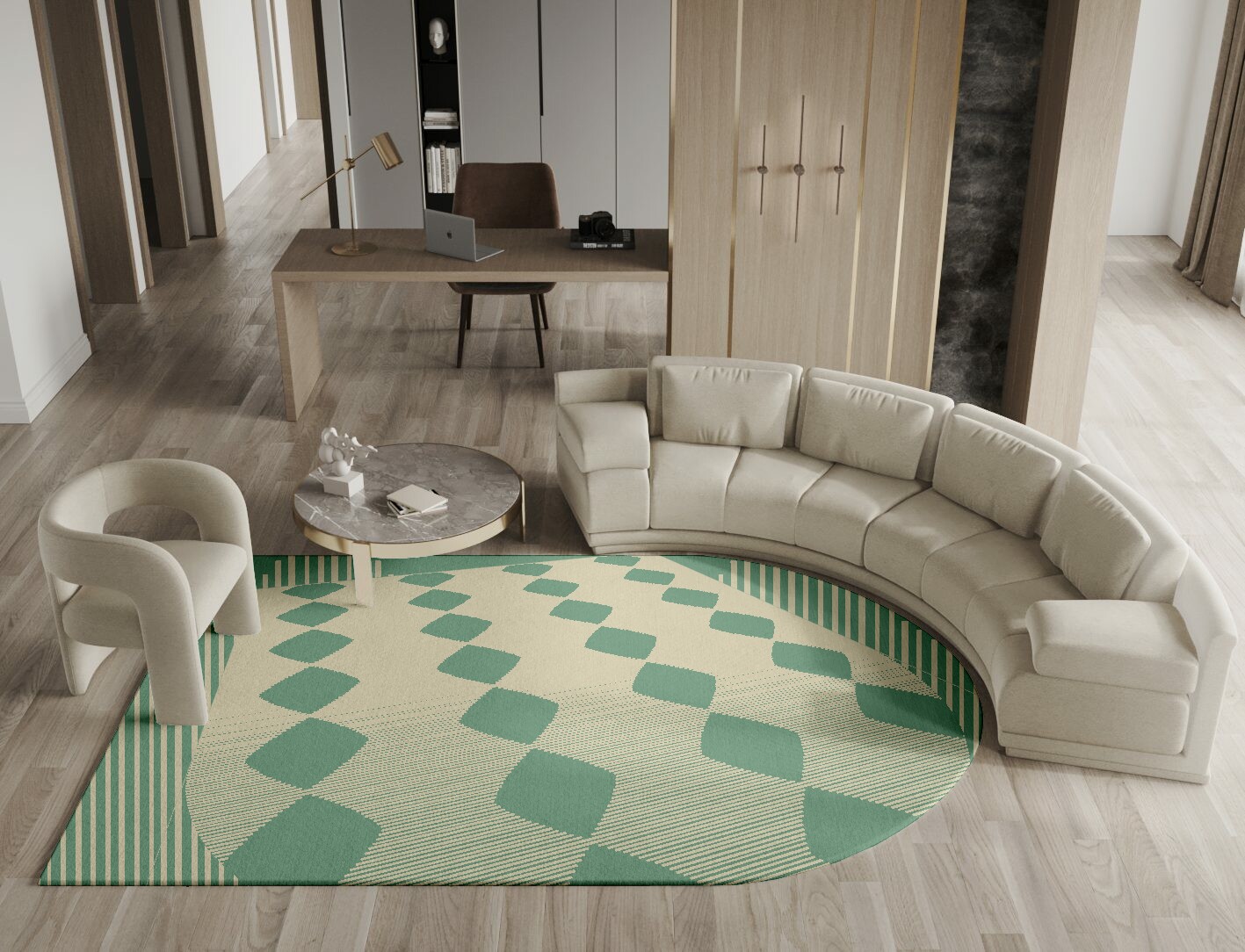 Morpheus Geometric Arch Hand Tufted Pure Wool Custom Rug by Rug Artisan