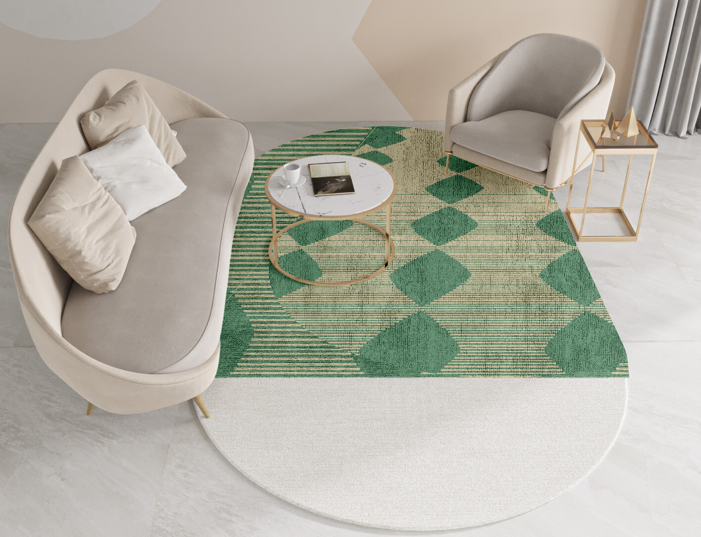 Morpheus Geometric Capsule Hand Tufted Bamboo Silk Custom Rug by Rug Artisan